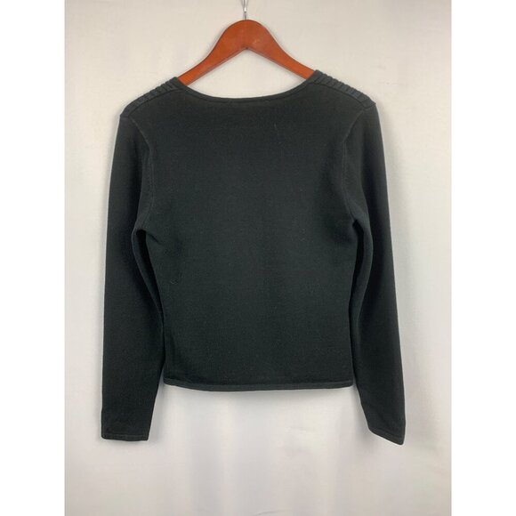 Castro Womens V-Neck Sweater Size S Black Cotton Blend - Picture 5 of 5